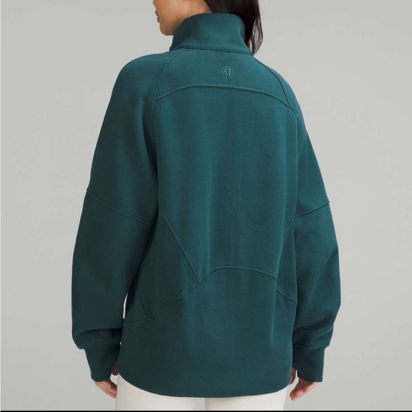 ❤️ Lululemon Scuba Oversized Funnel-Neck Full Zip Green Jasper Size XS/S - Picture 11 of 14